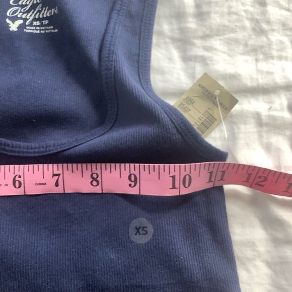 NWT American Eagle Womens Navy Ribbed Tank Top Size XS - Picture 6 of 8